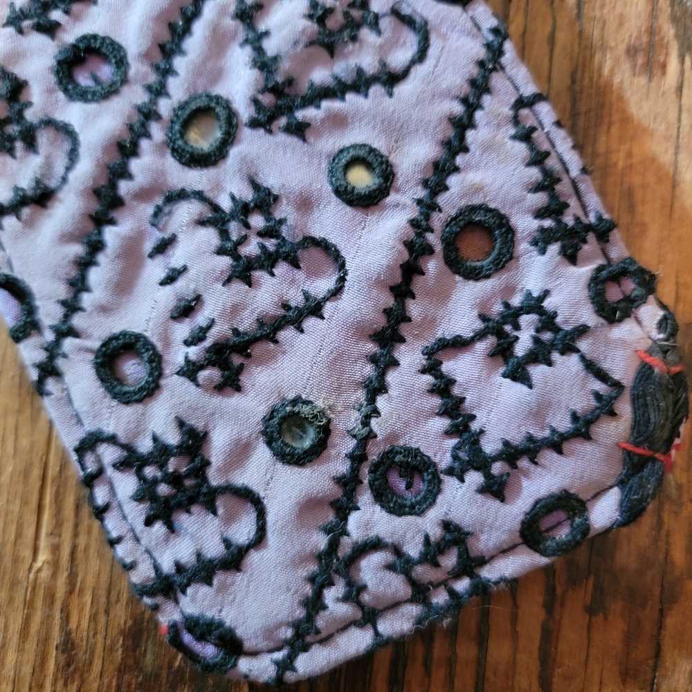 🌋👽 Free People Boho Embroidered Repurposed vtg banjara hippie Wallet card case - Picture 14 of 15